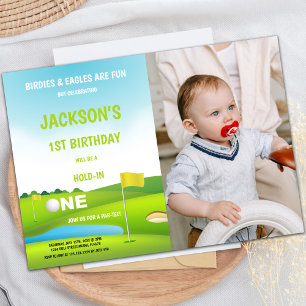 Hole in One Golf Birthday Invitation with Photo