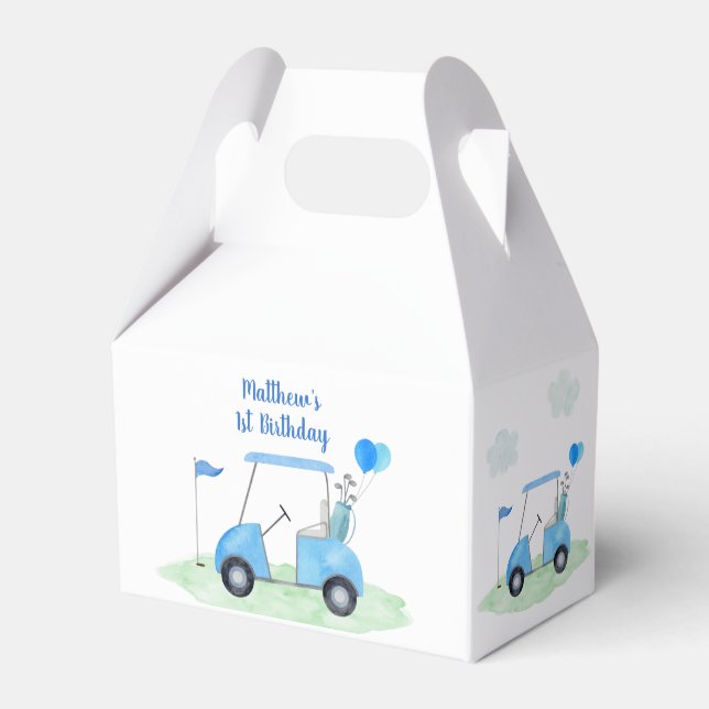 Hole In One Golf Birthday Par-tee Favor Boxes (Front Side)