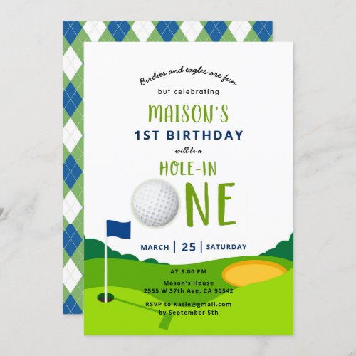 Hole In One Golf Birthday Par_tee Invitation