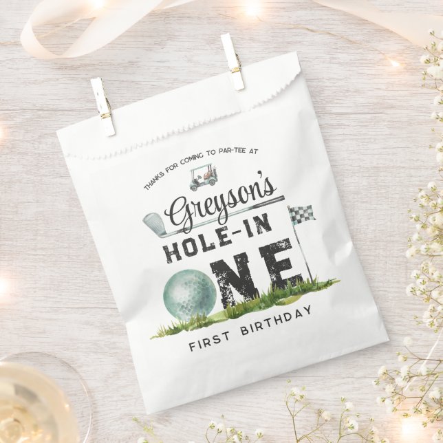 Hole In One | Golf Birthday Party Favor Bags (Clipped)