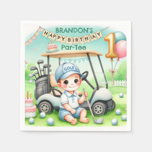 Hole in One Golf Boy 1st Par-tee Birthday Napkins