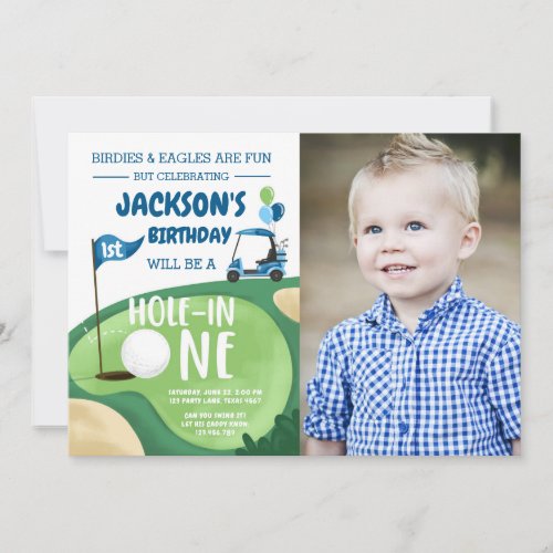 Hole In One Golf Boy First Birthday Par_Tee Invita Invitation