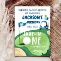 Hole In One Golf Boy First Birthday Par-Tee Invita