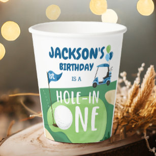 Hole In One Golf Boy First Birthday Par-Tee Paper Cups