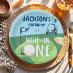 Hole In One Golf Boy First Birthday Par-Tee Paper Plates<br><div class="desc">♥Fun paper plates for your little ones birthday party! ★ Easily PERSONALIZE this design with your details! ★ If you need coordinating MATCHING ITEMS, please check our matching collection or shop. Do you have any questions about our designs or if you can't find what you are looking for, please contact...</div>
