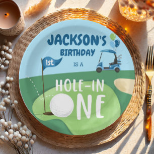 Hole In One Golf Boy First Birthday Par-Tee Paper Plates