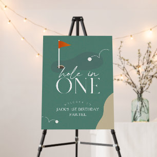 Hole in One Golf Course 1st Birthday Welcome Sign
