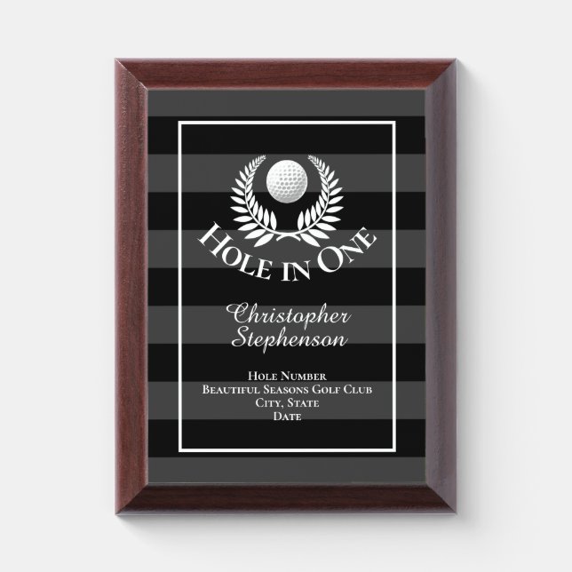 Hole in One Golf Course Custom Recognition Award (Vertical)