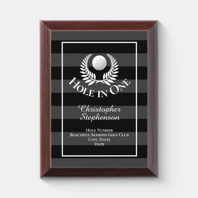 Hole in One Golf Course Custom Recognition Award Zazzle