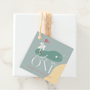 Hole in One Golf Course Girl 1st Birthday Favor Tags