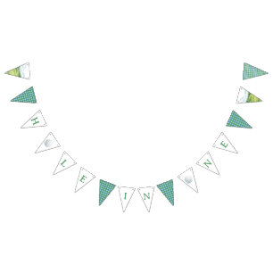 Hole in One Golf First Birthday Banner Bunting