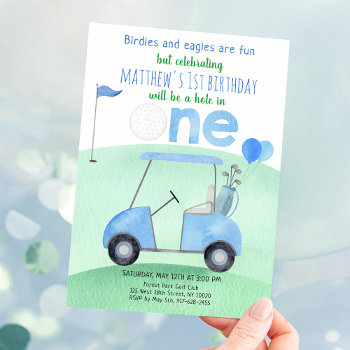 Hole In One Golf First Birthday Invitation by LittlePrintsParties at Zazzle