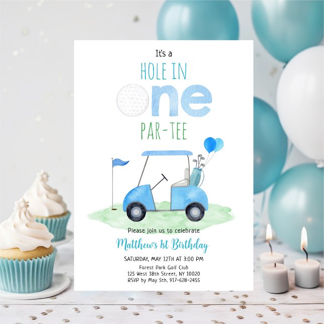 Hole In One Golf First Birthday Invitation (Creator Uploaded)