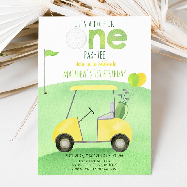Hole In One Golf First Birthday Invitation (Creator Uploaded)
