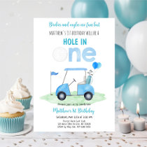 Hole In One Golf First Birthday Invitation