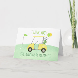 Hole In One Golf First Birthday Letterpress Thank You Card