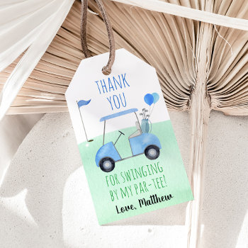 Hole In One Golf First Birthday Par-tee Gift Tags by LittlePrintsParties at Zazzle