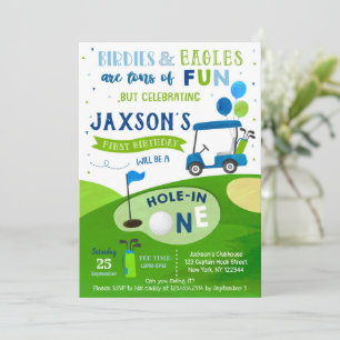 Hole In One Golf First Birthday Par-Tee Invitation