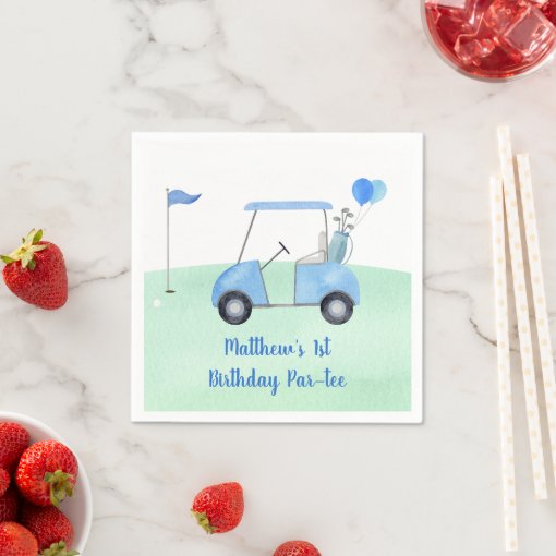 Hole In One Golf First Birthday Par-tee Napkins | Zazzle