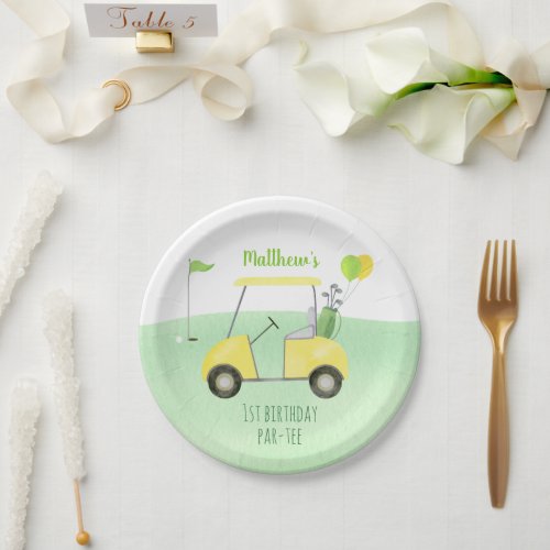 Hole In One Golf First Birthday Par_tee Paper Plates