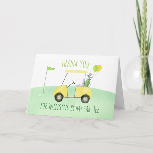 Hole In One Golf First Birthday Thank You Card