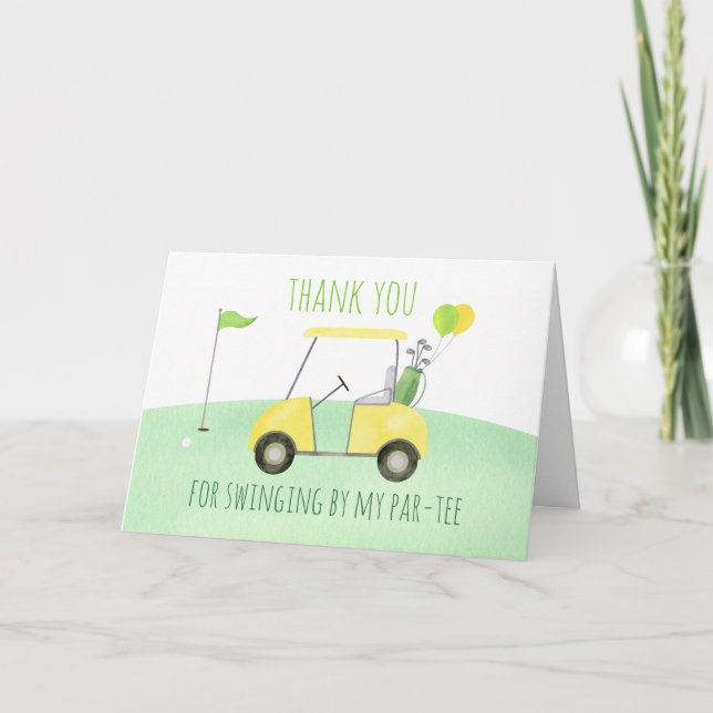 Hole In One Golf First Birthday Thank You Card (Front)