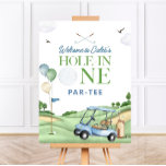 HOLE IN ONE Golf First Birthday Welcome Sign<br><div class="desc">This adorable Golf HOLE IN ONE First Birthday Welcome Sign features a rolling golf course, with blue golf cart and bag, and a super cute HOLE IN ONE Header. This GOLF Birthday collection is sure to complete any HOLE IN ONE or GOLF Themed birthday party! By using the easy to...</div>