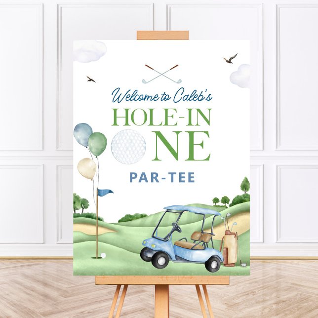 HOLE IN ONE Golf First Birthday Welcome Sign (Creator Uploaded)
