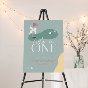 Hole in One Golf Girl 1st Birthday Welcome Sign