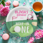 Hole In One Golf Girl First Birthday Par-Tee Paper Plates<br><div class="desc">♥ Fun paper plates for your little ones birthday party! ★ Easily PERSONALIZE this design with your details! ★ If you need coordinating MATCHING ITEMS, please check our matching collection or shop. Do you have any questions about our designs or if you can't find what you are looking for, please...</div>