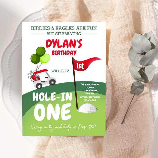 Hole In One Golf Par-tee 1st Birthday Invitation (Creator Uploaded)