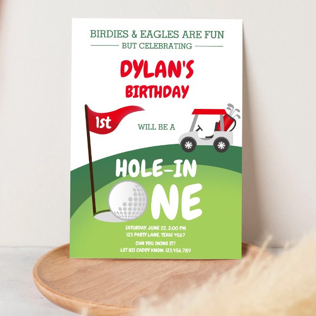 Hole In One Golf Par-tee 1st Birthday Invitation (Creator Uploaded)