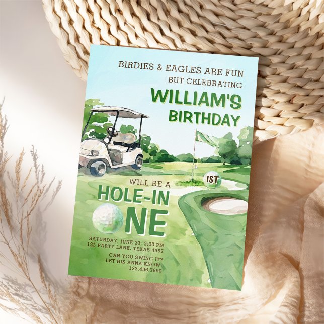 Hole in One Golf Par-tee 1st Birthday Invitation (Creator Uploaded)