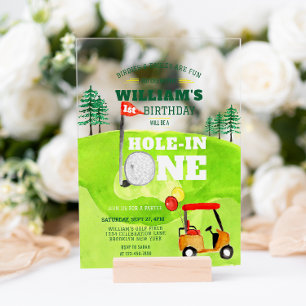 Hole in One Golf Par-tee 1st Birthday Invitation