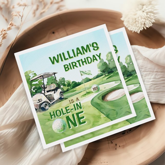 Hole in One Golf Par-tee 1st Birthday Napkins (Creator Uploaded)
