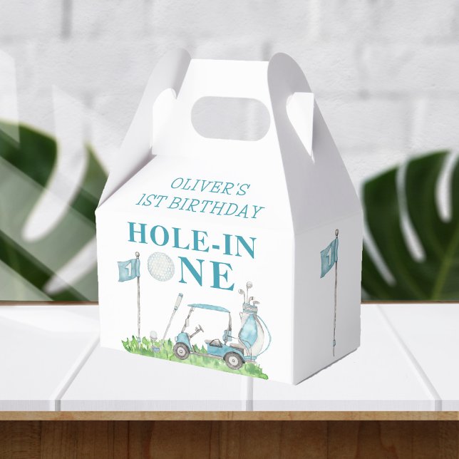 Hole In One Golf Par-tee Boy 1st Birthday Favor Boxes (Creator Uploaded)