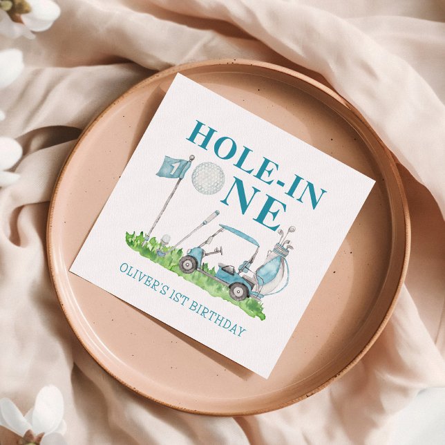Hole In One Golf Par-tee Boy 1st Birthday Napkins (Creator Uploaded)