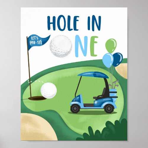 Hole in One Golf Par_Tee Boy First Birthday Sign