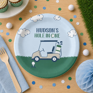 Hole in One Golf Pattern Paper Plates