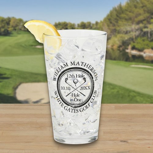 Hole in One Golf Personalized Glass