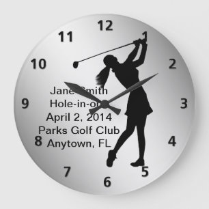 Hole-in-one Golf Swinger Customizable Large Clock