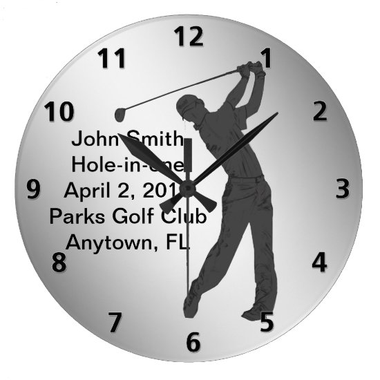 Hole-in-one Golf Swinger Customizable Large Clock