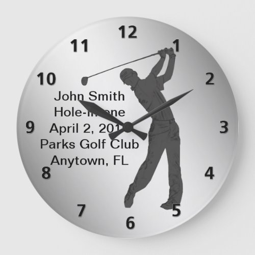 Hole_in_one Golf Swinger Customizable Large Clock