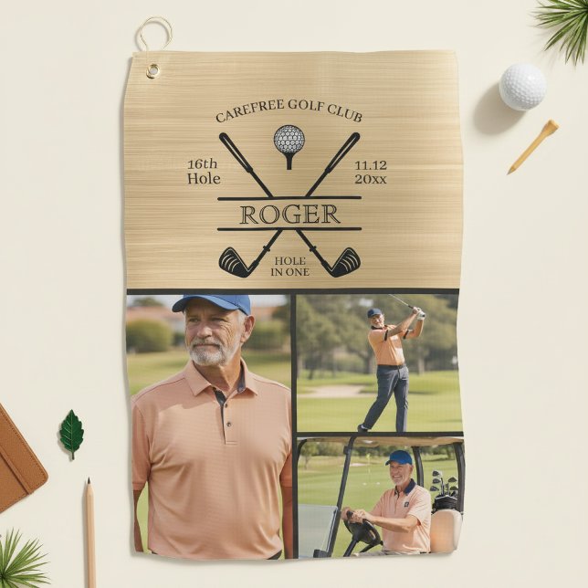 Hole In One Golfer 3 Photo Golf Towel (Creator Uploaded)