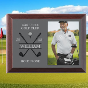 Hole In One Golfer Gray Photo Award Plaque