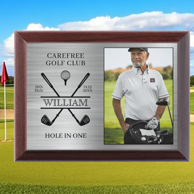 Hole In One Golfer Silver Photo Award Plaque (Creator Uploaded)