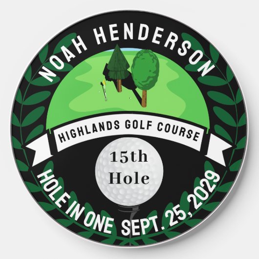Hole In One Keepsake with All the Stats Wireless Charger (Front)