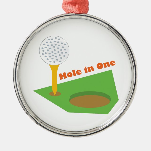 Hole In One Metal Ornament (Front)