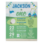 Hole In One Milestone Poster, Golf Faux Canvas Print at Zazzle