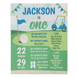Hole in One Milestone Poster, Golf Faux Canvas Print